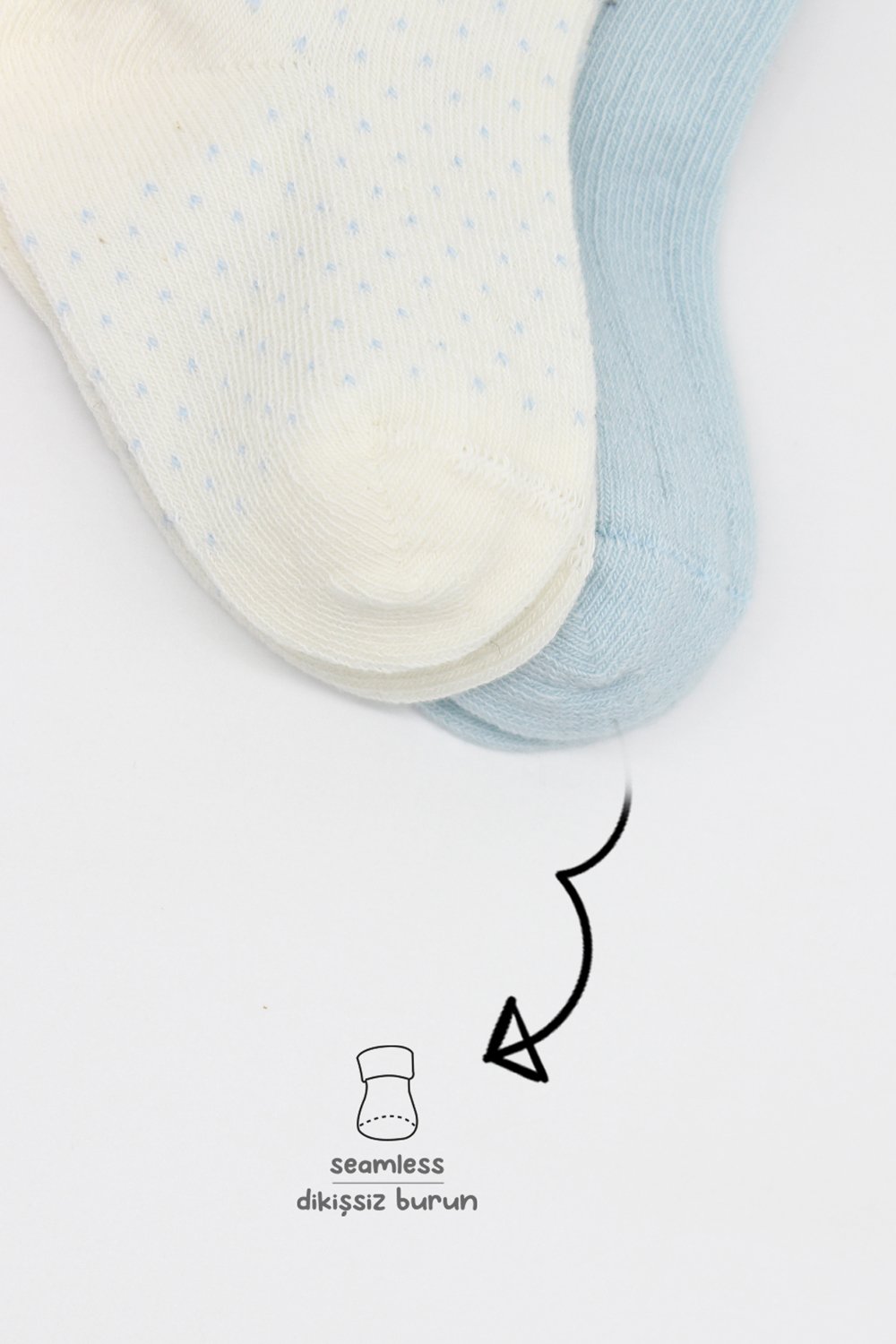 Bistyle Organic 2-Pairs Combed Socks (6-12 m) Blue - Image 4