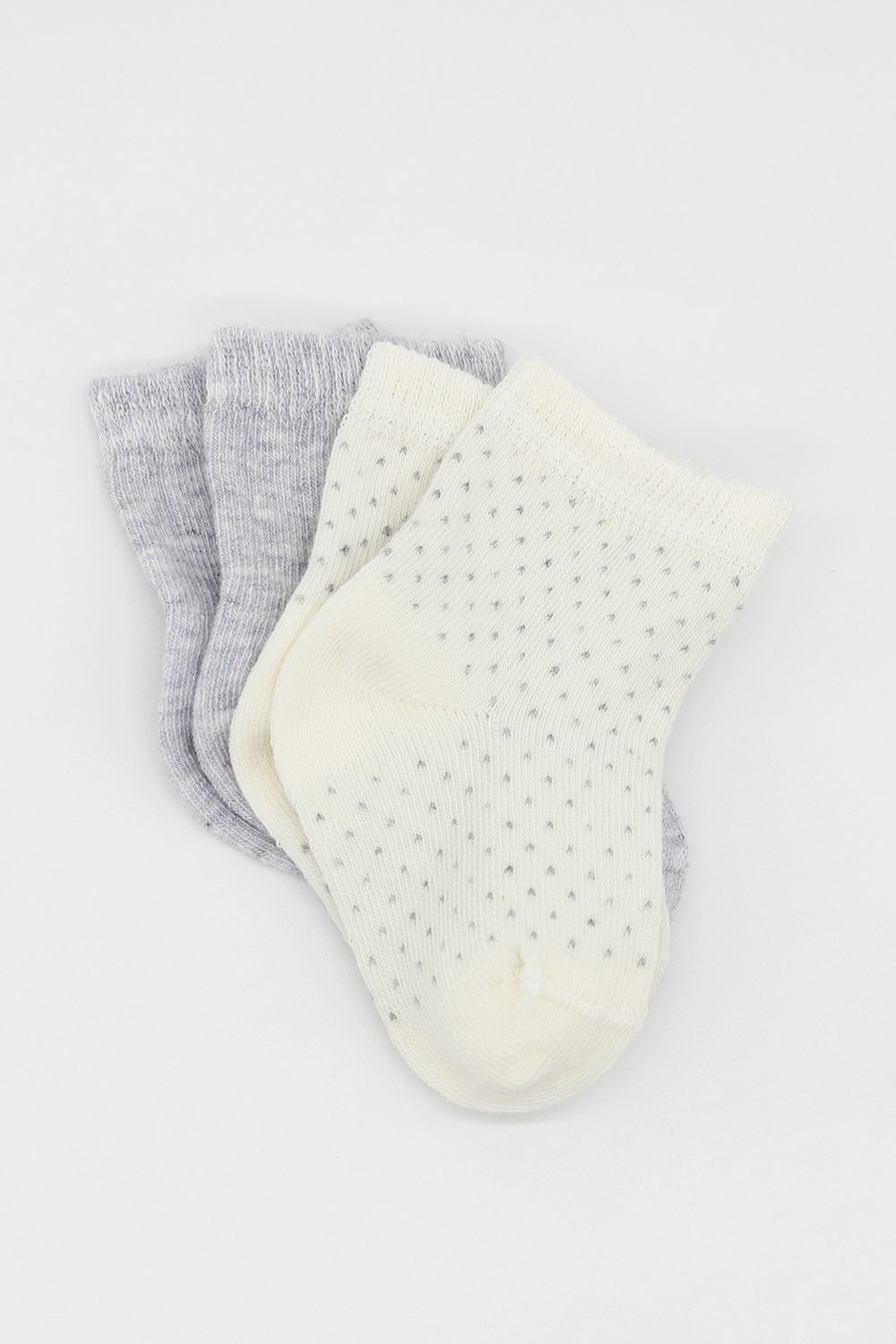 Bistyle Organic 2-Pairs Combed Socks (0-6 m) Grey - Image 3