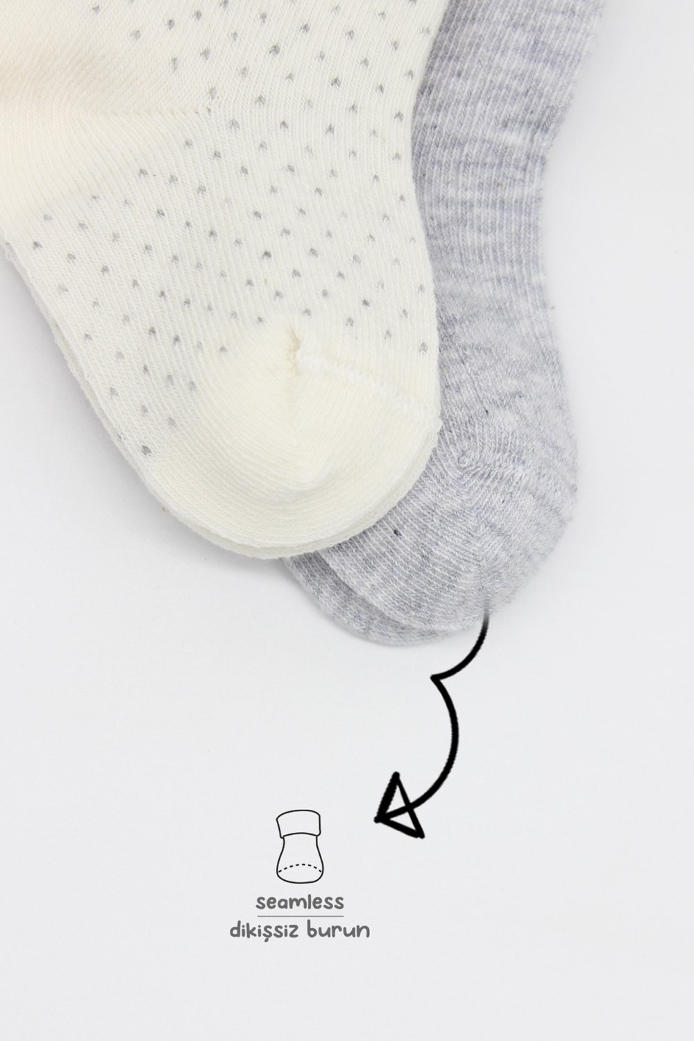 Bistyle Organic 2-Pairs Combed Socks (24-36 m) Grey - Image 4