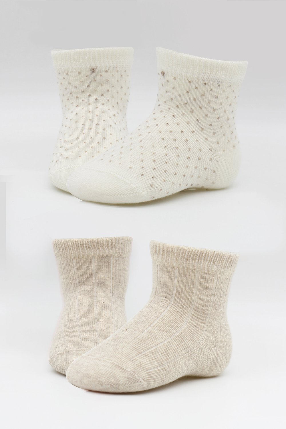 Bistyle Organic 2-Pairs Combed Socks (12-24 m) Beige - Image 5