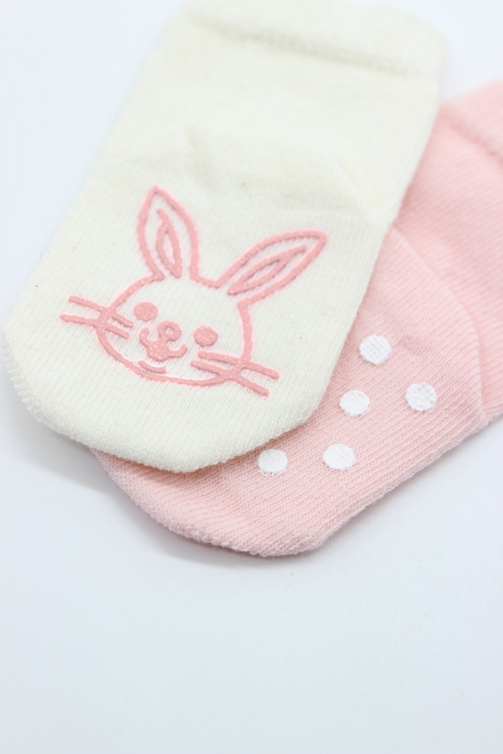 Bistyle Organic 2-Pairs Combed Non-slip Socks (6-12 m) Pink - Image 4