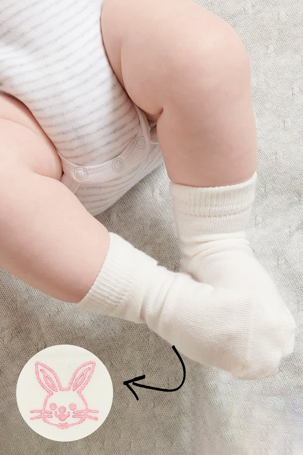 Bistyle Organic 2-Pairs Combed Non-slip Socks (6-12 m) Pink - Image 5