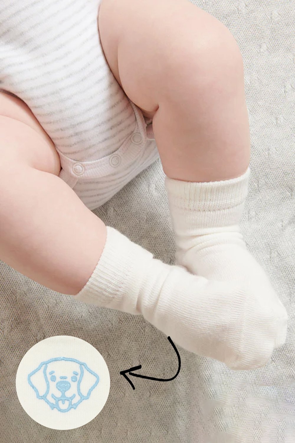 Bistyle Organic 2-Pairs Combed Non-slip Socks (24-36 m) Blue - الصورة 5