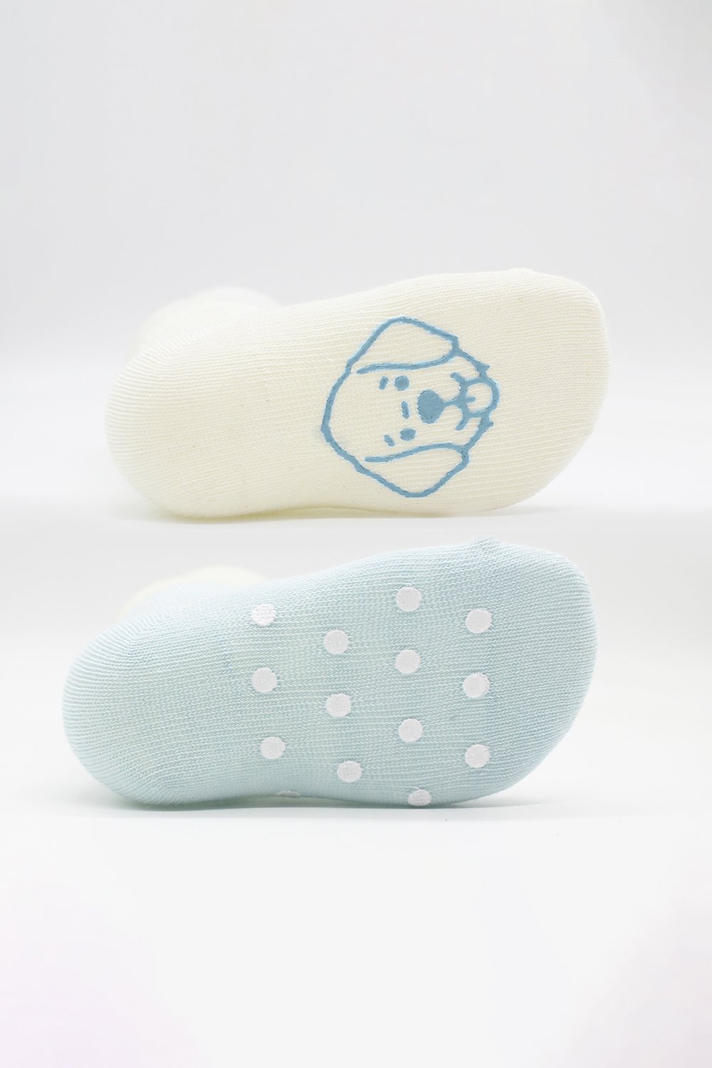 Bistyle Organic 2-Pairs Combed Non-slip Socks (24-36 m) Blue - الصورة 6