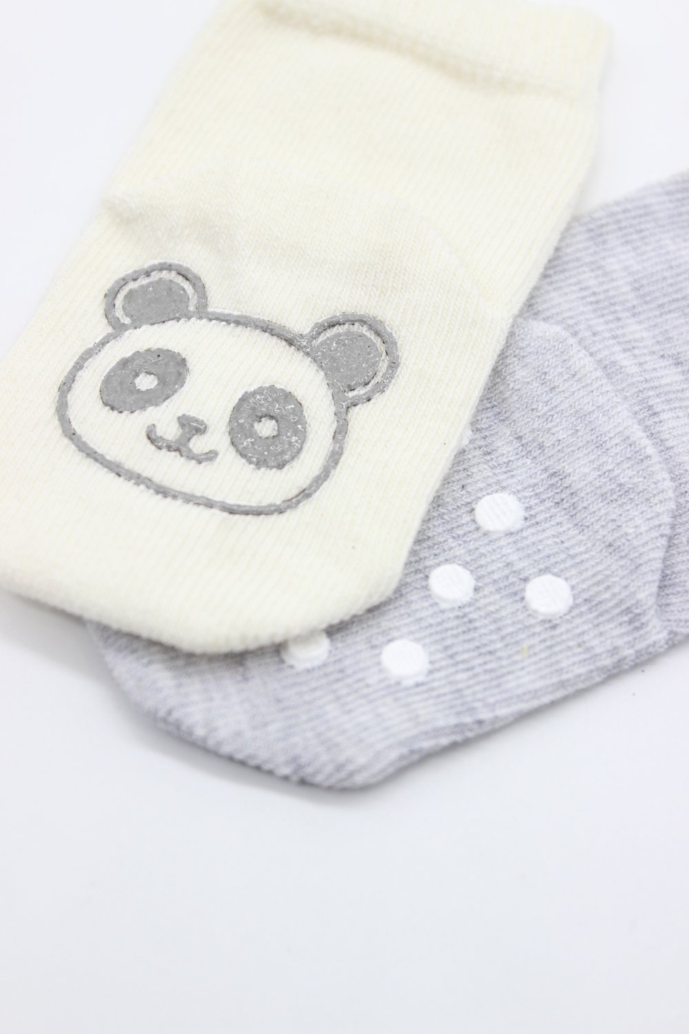 Bistyle Organic 2-Pairs Combed Non-slip Socks (6-12 m) Grey - الصورة 4