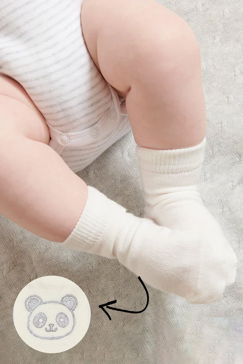 Bistyle Organic 2-Pairs Combed Non-slip Socks (6-12 m) Grey - الصورة 5