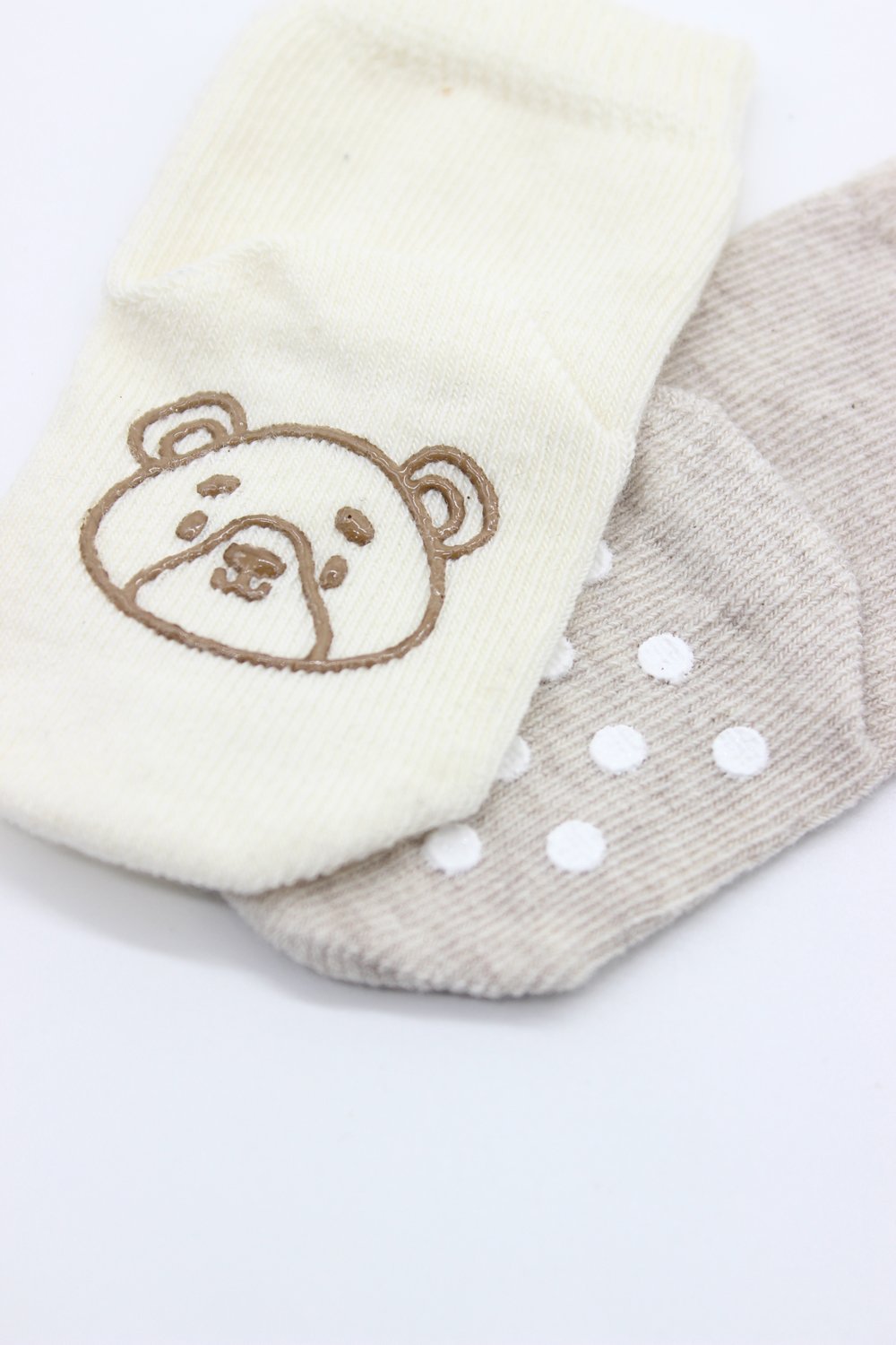 Bistyle Organic 2-Pairs Combed Non-slip Socks (12-24 m) Beige - Image 4