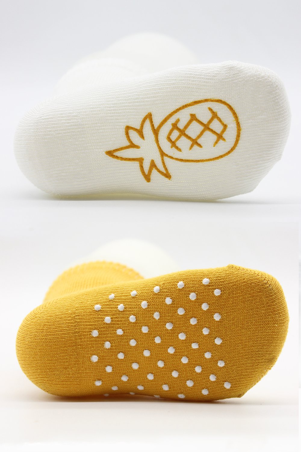 Bistyle Organic 2-Pairs Combed Non-slip Socks (0-6 m) Yellow - Image 6