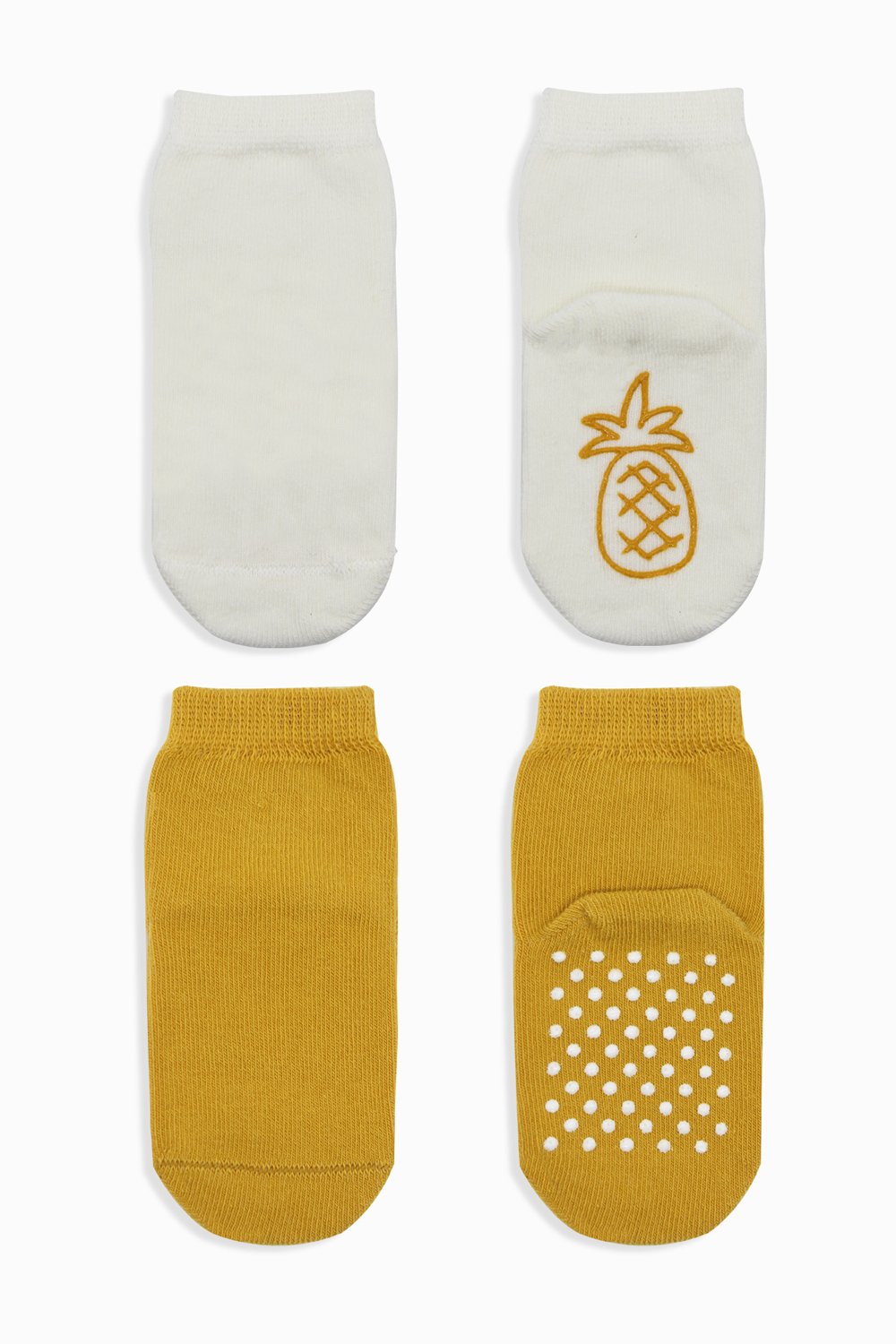 Bistyle Organic 2-Pairs Combed Non-slip Socks (24-36 m) Yellow - Image 3