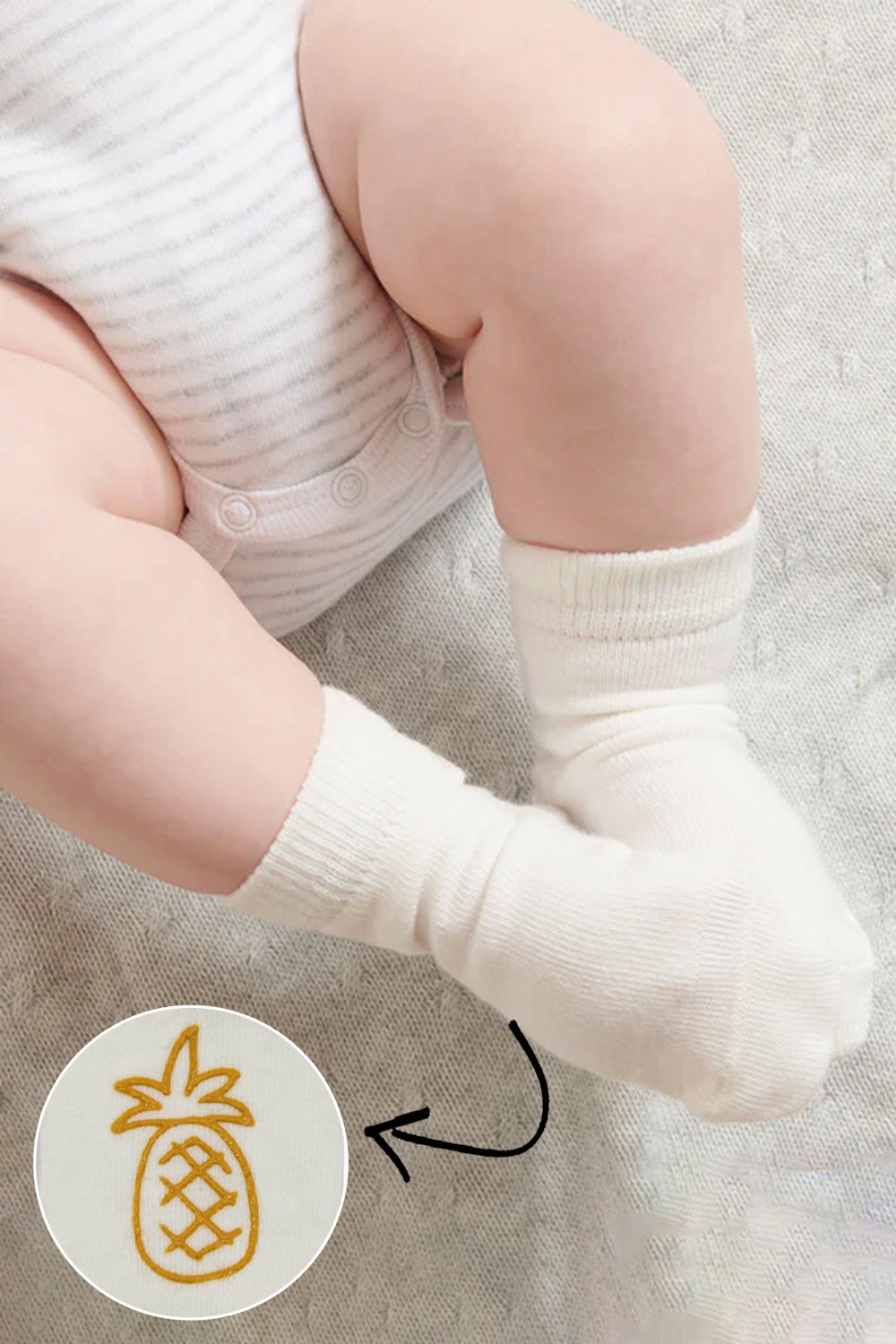 Bistyle Organic 2-Pairs Combed Non-slip Socks (24-36 m) Yellow - Image 5