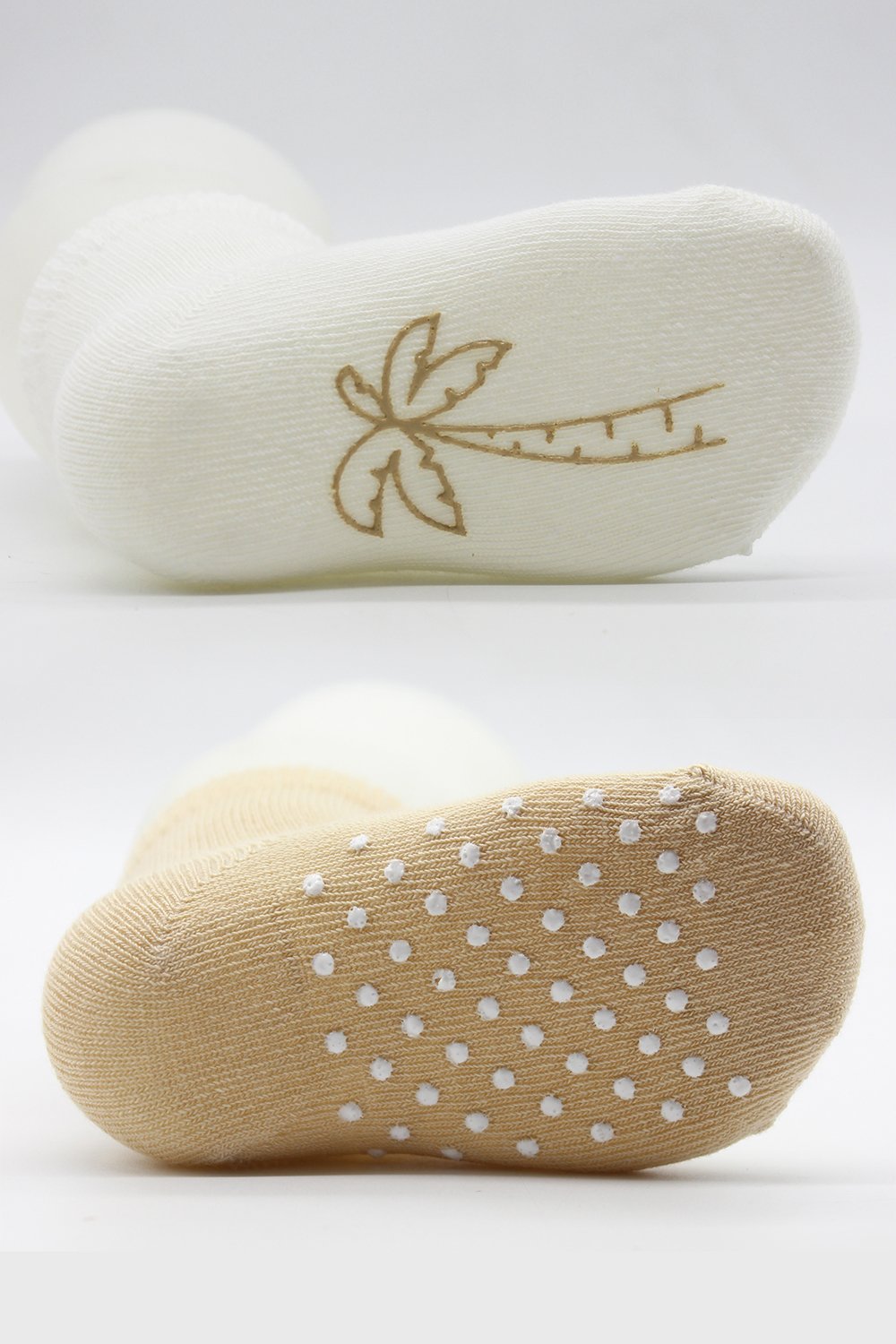 Bistyle Organic 2-Pairs Combed Non-slip Socks (24-36 m) Cream - Image 6