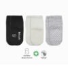 Bistyle Organic 3-Pairs Basic Non-slip Socks (0-6 m) (Black, Grey, Beige)
