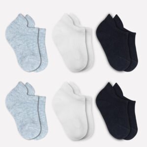 Bistyle 6-Pairs Combed Liner Socks (6-12 m) (Black, Grey, Beige)