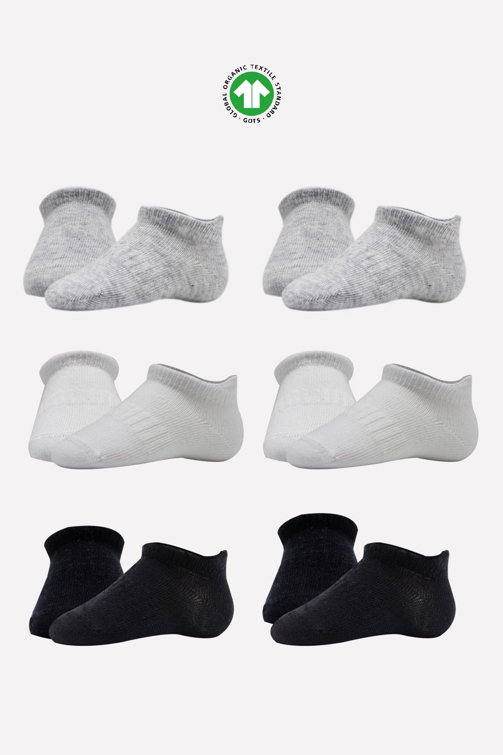 Bistyle 6-Pairs Combed Liner Socks (24-36 m) (Black, Grey, Beige) - Image 6