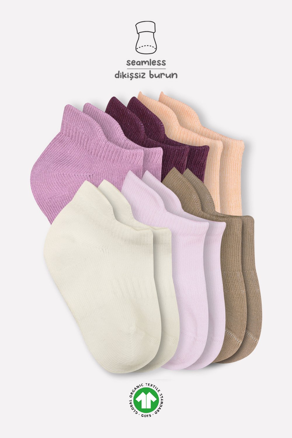 Bistyle 6-Pairs Combed Liner Socks (0-6 m) Colored - الصورة 4