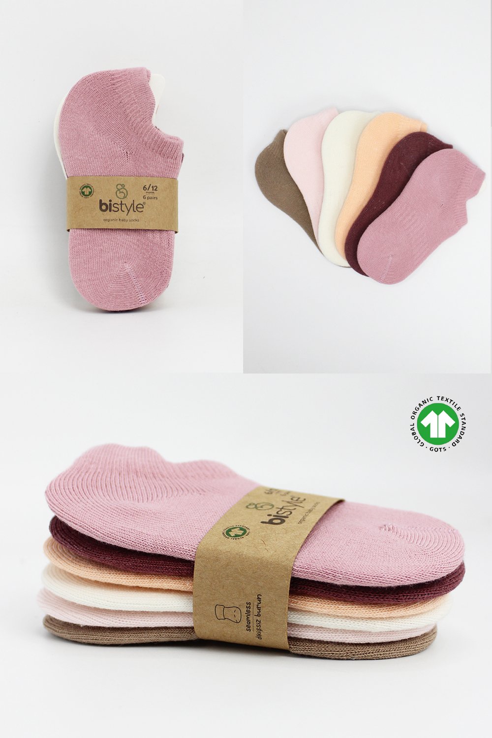Bistyle 6-Pairs Combed Liner Socks (0-6 m) Colored - الصورة 7