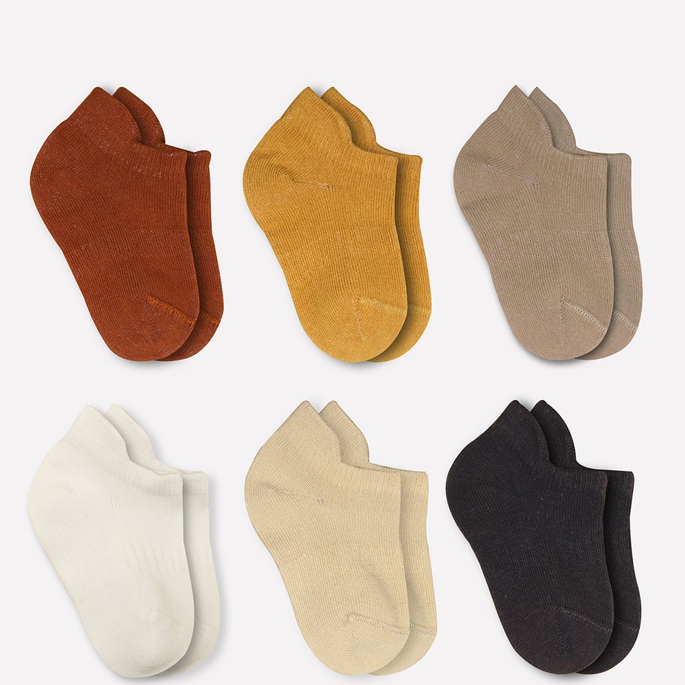 Bistyle 6-Pairs Combed Liner Socks (12-24 m) Colored