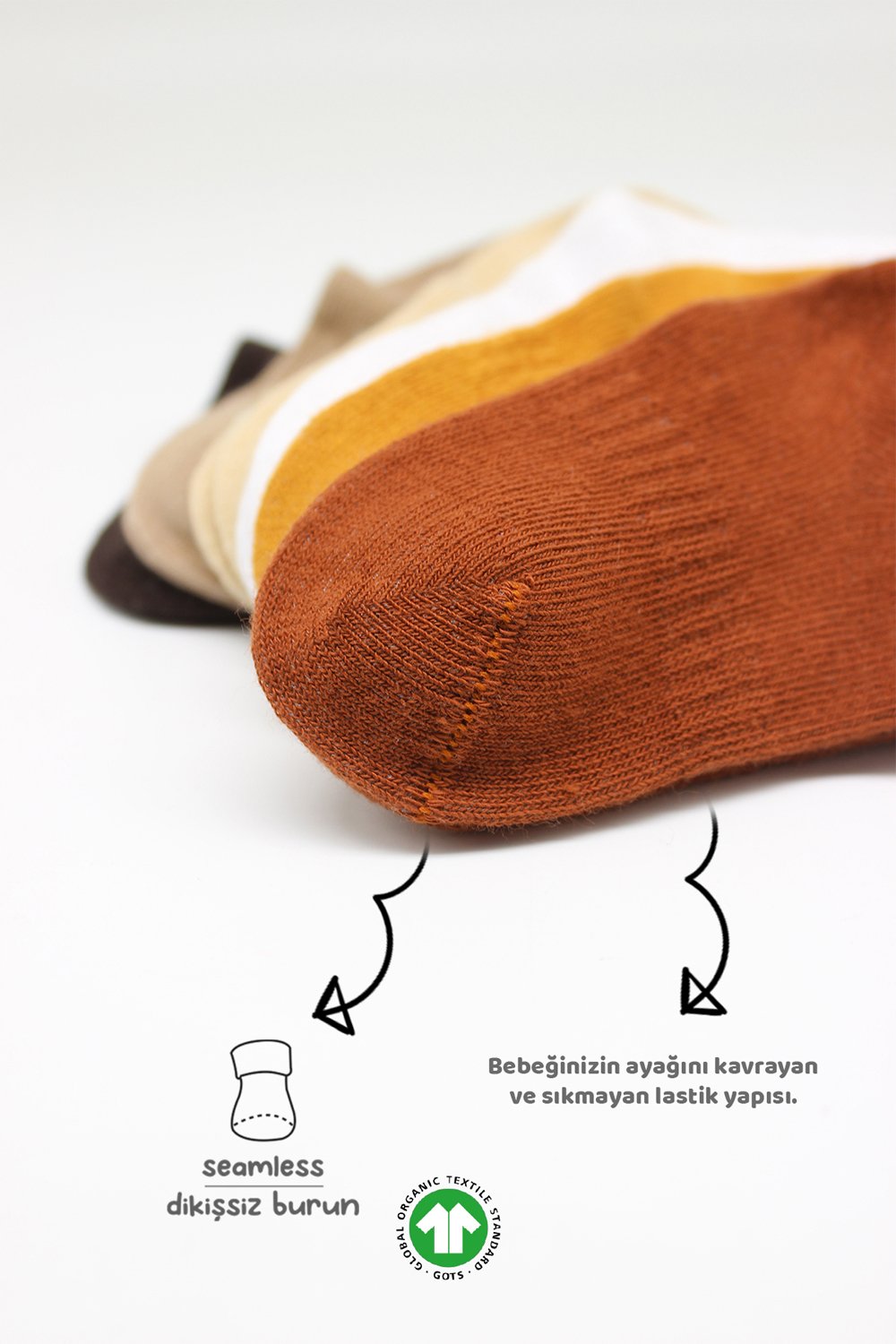 Bistyle 6-Pairs Combed Liner Socks (12-24 m) Colored - الصورة 3