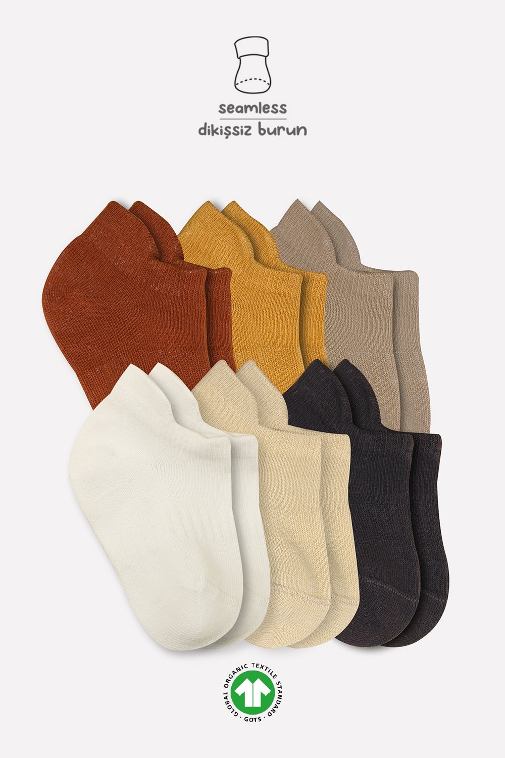 Bistyle 6-Pairs Combed Liner Socks (12-24 m) Colored - الصورة 4