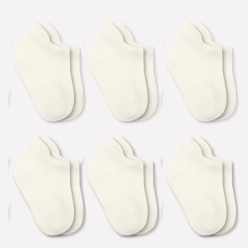 Bistyle 6-Pairs Combed Liner Socks (6-12 m) Beige