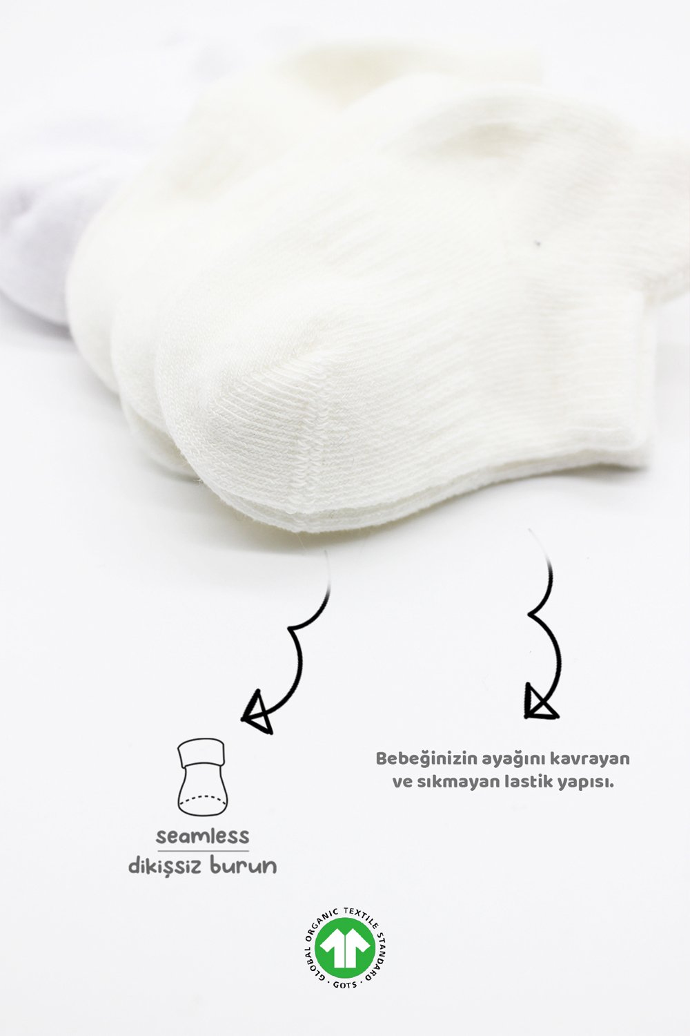 Bistyle 6-Pairs Combed Liner Socks (6-12 m) Beige - الصورة 3