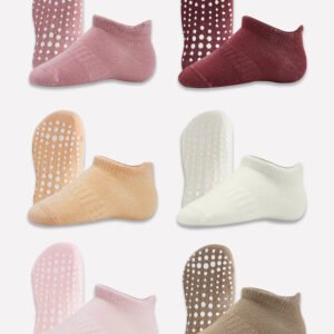 Bi?style 6-Pairs Combed Non-Slip Liner Socks (6-12 m) Colored