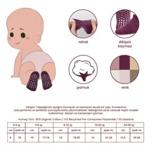 Bi?style 6-Pairs Combed Non-Slip Liner Socks (24-36 m) Colored