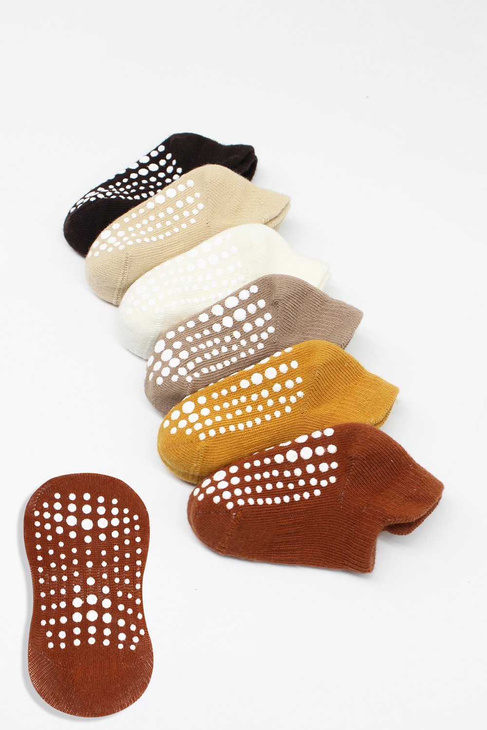 Bi?style 6-Pairs Combed Non-Slip Liner Socks (6-12 m) Colored - Image 3