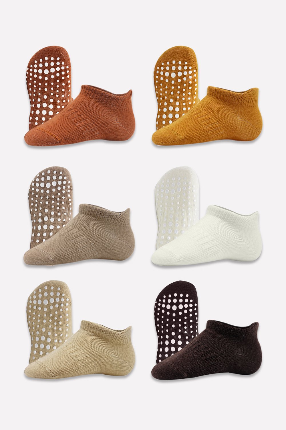 Bi?style 6-Pairs Combed Non-Slip Liner Socks (6-12 m) Colored - Image 6