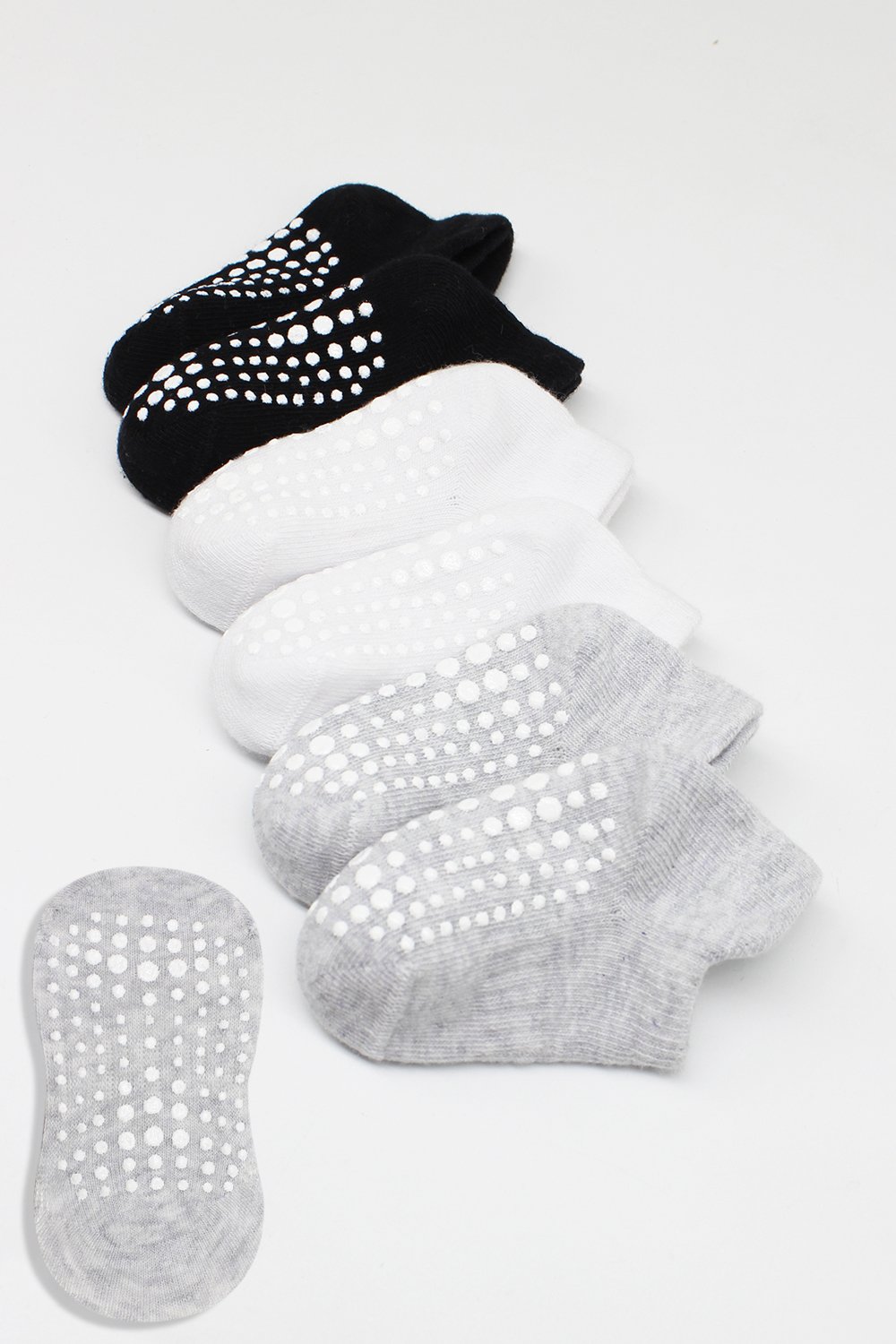 Bi?style 6-Pairs Combed Non-Slip Liner Socks (0-6 m) Colored - Image 3