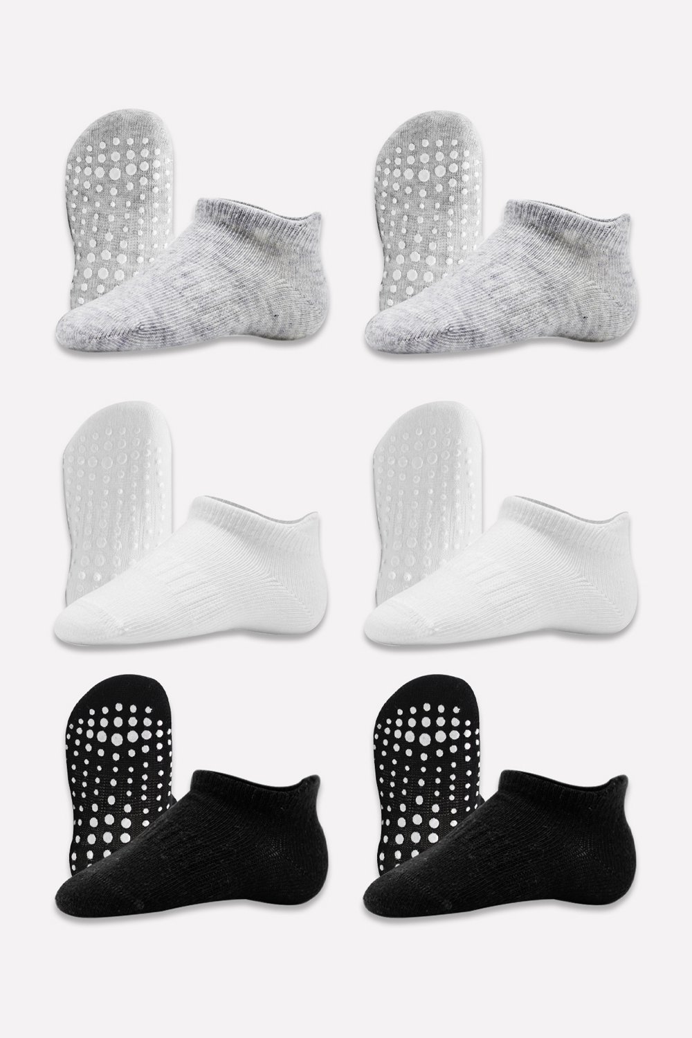 Bi?style 6-Pairs Combed Non-Slip Liner Socks (0-6 m) Colored - Image 6