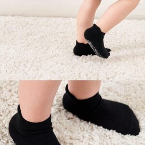 Bi?style 6-Pairs Combed Non-Slip Liner Socks (6-12 m) Colored