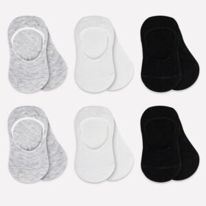 Bistyle 6-Pairs Baby Ballerina Socks (24-36 m) (Grey, White, Black)