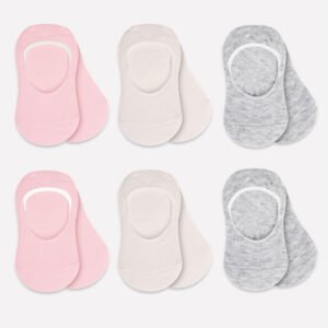 Bistyle 6-Pairs Baby Ballerina Socks (0-6 m) (Grey, Beige, Pink)