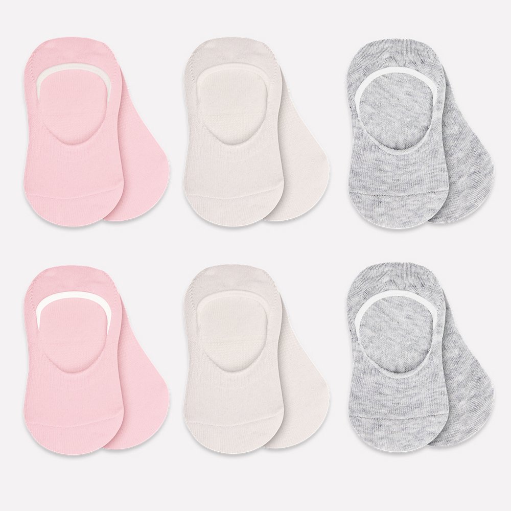 Bistyle 6-Pairs Baby Ballerina Socks (24-36 m) (Grey, Beige, Pink)