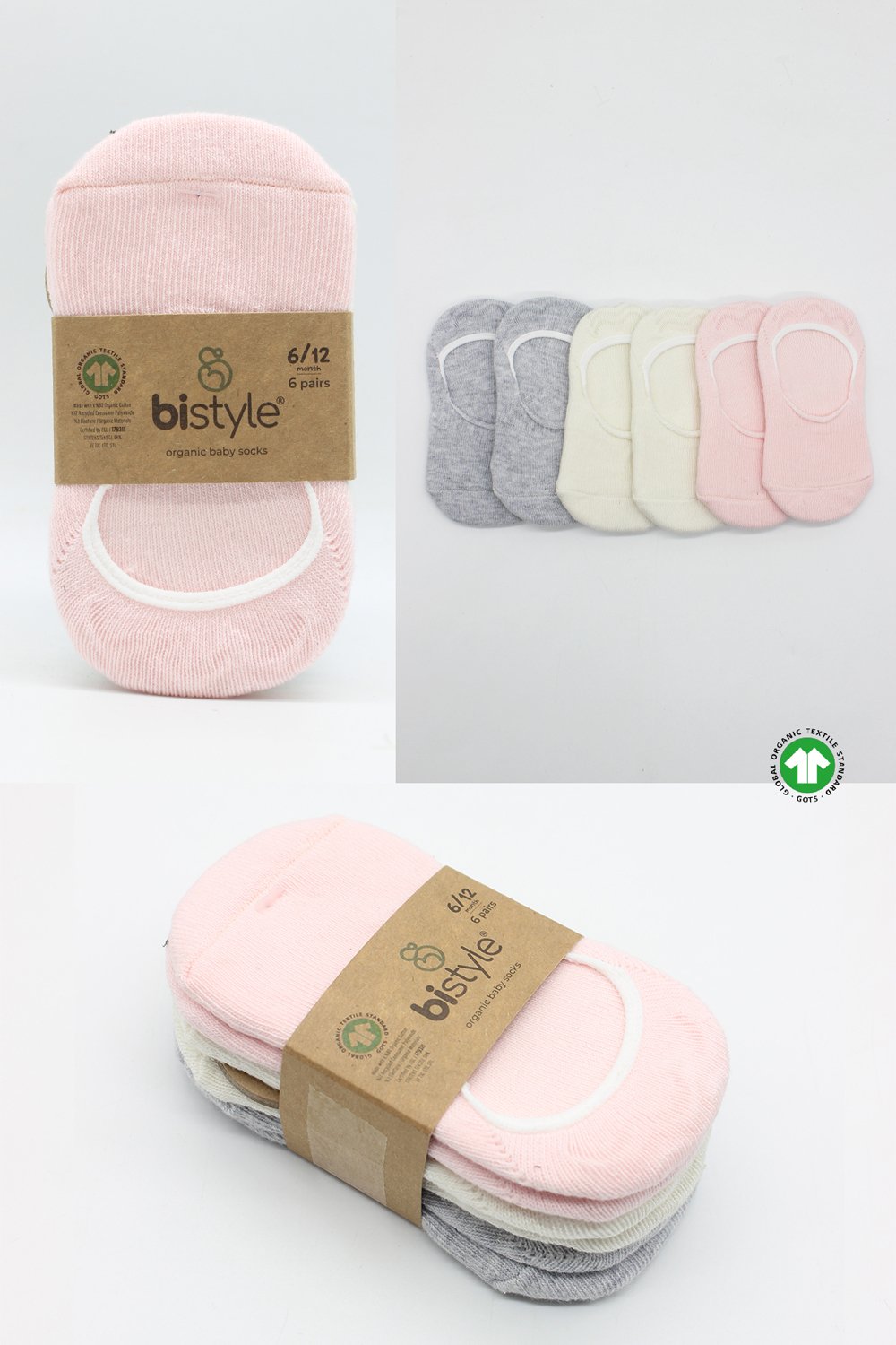 Bistyle 6-Pairs Baby Ballerina Socks (24-36 m) (Grey, Beige, Pink) - Image 6