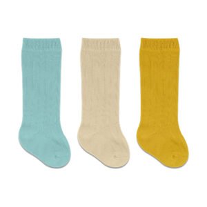Bistyle 3-Pairs Knee Socks (12-24 m) (Blue, Brown, Yellow)