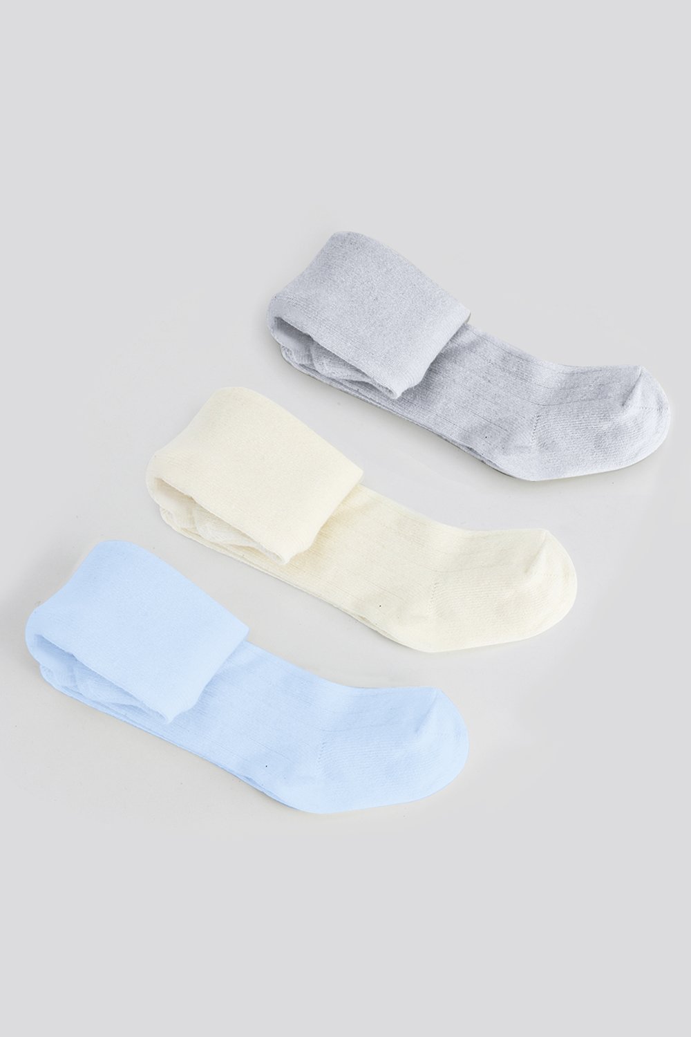 Bistyle 3-Pairs Combed Cotton Tights (6-12) (Blue, Grey, Beige) - الصورة 3