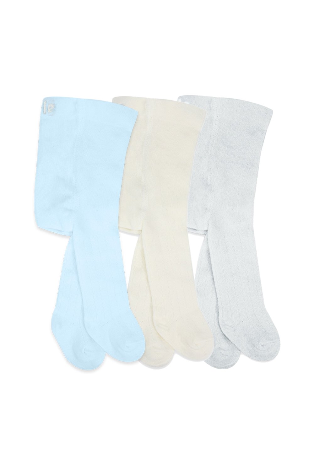 Bistyle 3-Pairs Combed Cotton Tights (6-12) (Blue, Grey, Beige) - الصورة 5