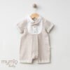 Mymio Linen Baby Boy Romper, (4217), Brown, 12 Months