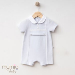 Mymio Knitted Pattern Baby Boy Romper, (4388), Blue, 9 Months
