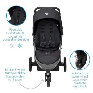 Maxi-Cosi Gia XP Luxe 3-Wheel Travel System, Midnight Black