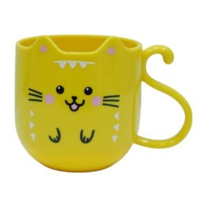 Kawaii Cat Mug for Boys and Girls (Yellow)