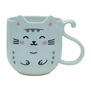 Kawaii Cat Mug for Boys and Girls (White)