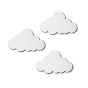 Wall wooden 3 clouds set