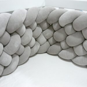 Fluffy Braided Bumper Bedding Set Stone