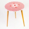 Wooden table designed with the traditional “Hatta” red & white pattern 01