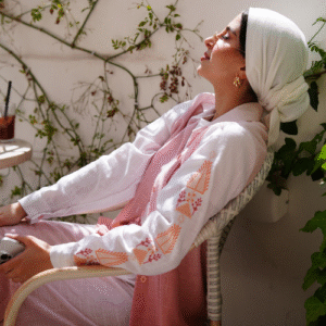 Semi Formal Suit Set - Baby Pink & White