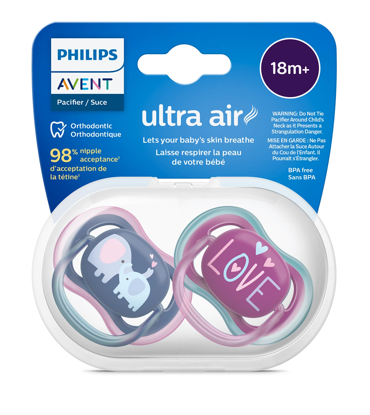 Avent ultra air Soother orthodontic (18+), Purple - الصورة 4