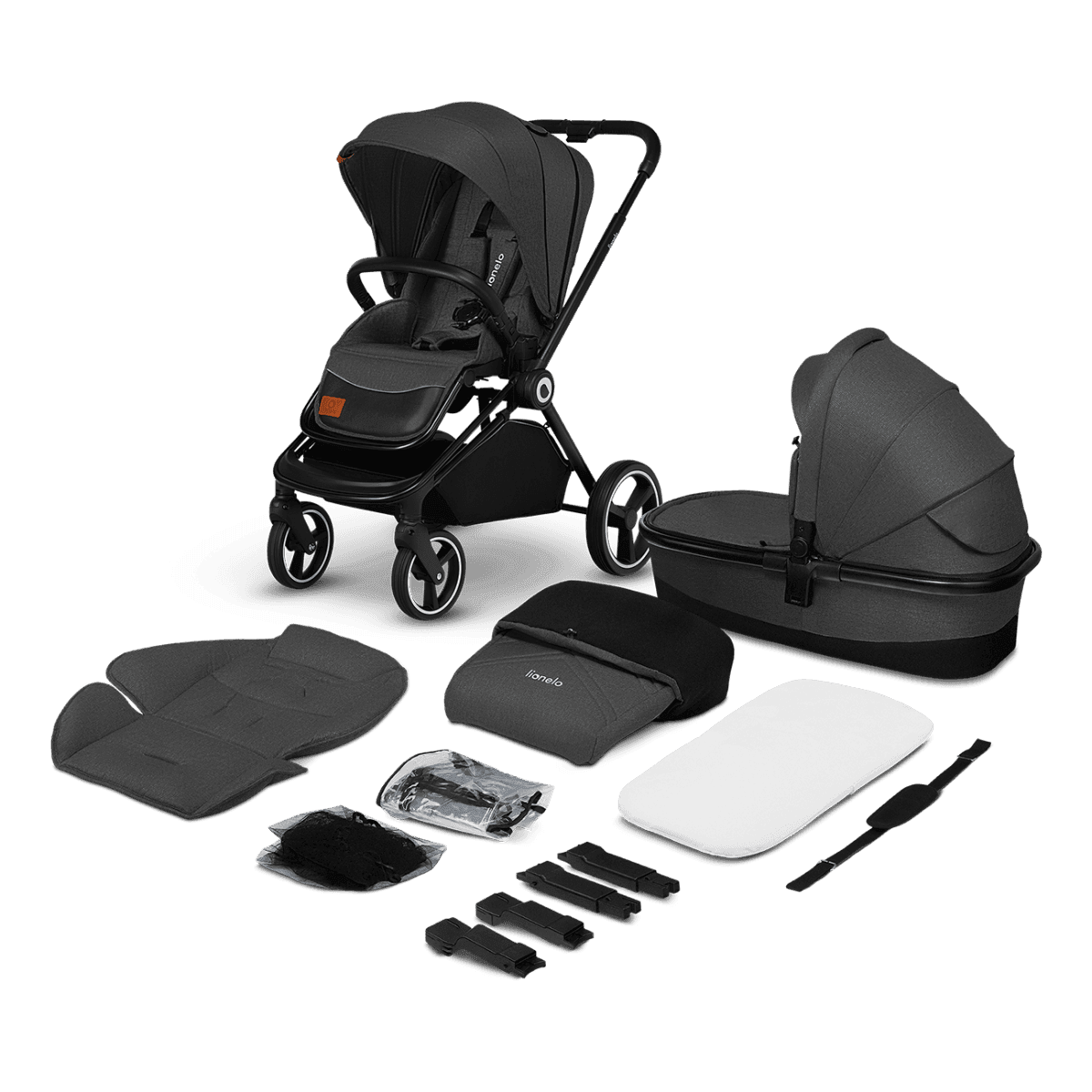 Lionelo Mika 2 in 1 Grey Graphite - multi-function pram 2 in 1 - الصورة 3